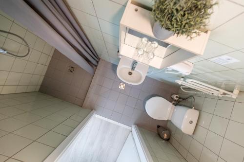 a bathroom with a toilet and a sink at Smiltynės Jachtklubas in Klaipėda