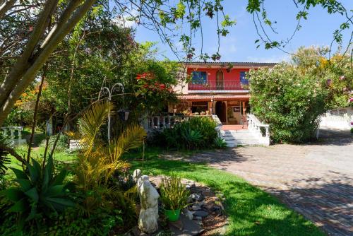 a house in the middle of a garden at Casa Elalu in Quito