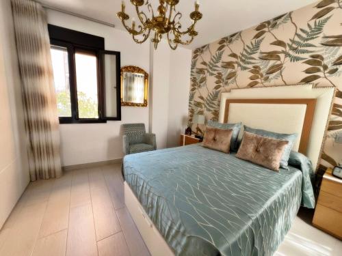 Ένα ή περισσότερα κρεβάτια σε δωμάτιο στο Luxury and new apartment with pool