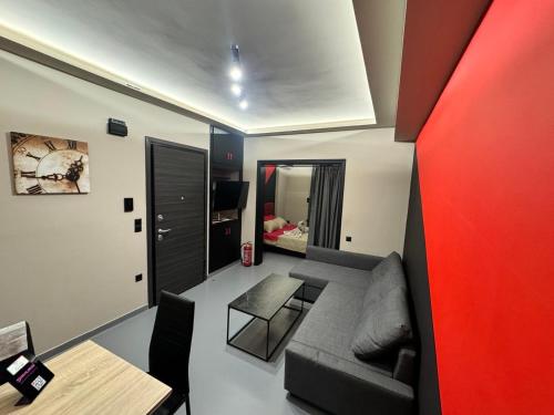 Χώρος καθιστικού στο Samurai apartments -Catrin-