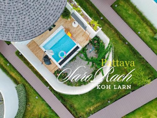 an overhead view of a villa with a swimming pool at SaroRach pool villa resort Kohlarn in Ko Larn