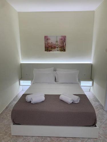 Postel nebo postele na pokoji v ubytování Apartment near Piraeus port