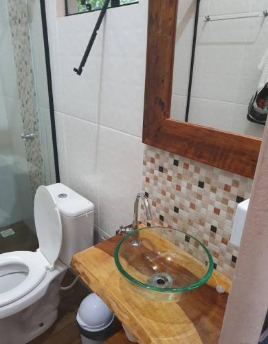 Bilik mandi di Hotel e Pousada Cabanas Arbor