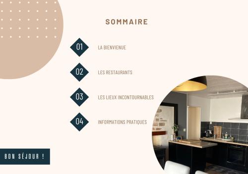 a diagram of a kitchen with the words at Entre terre et mer in Les Essarts