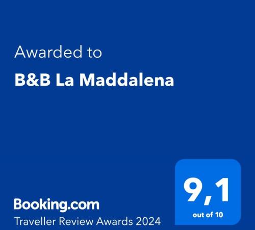 Certifikát, hodnocení, plakát nebo jiný dokument vystavený v ubytování B&B La Maddalena
