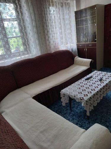 a living room with a couch and a table at Leppo Guest House in Gacko