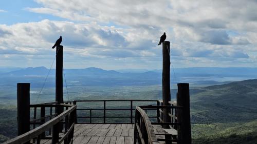 Landskap semula jadi dekat dengan chalet