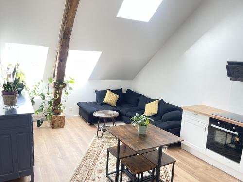 Χώρος καθιστικού στο appartement poutrelle