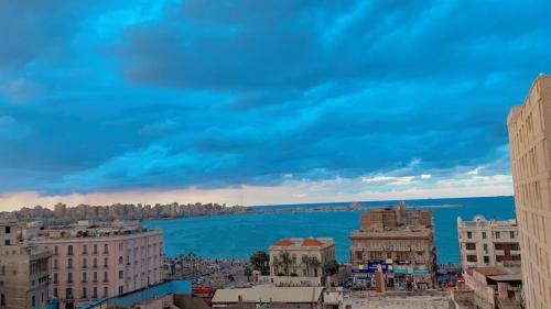 a view of a city with a large body of water at center of Alexandria in Alexandria