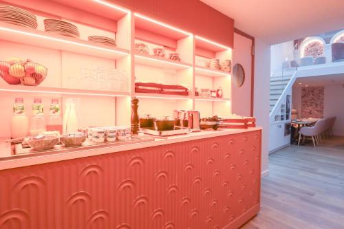 Kuchyň nebo kuchyňský kout v ubytování Rosa Hotel