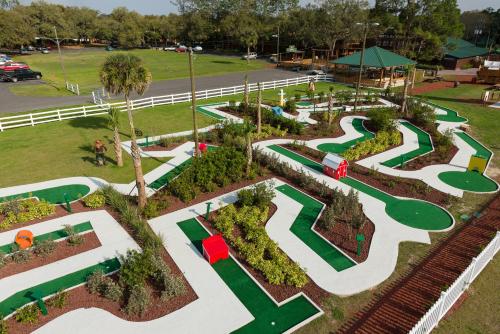 an aerial view of a golf course at a park at Westgate River Ranch Resort & Rodeo in River Ranch