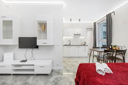 Køkken eller tekøkken på Lumina comfy apart near the railway station