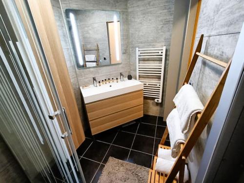 Phòng tắm tại T2 cozy avec parking, terrasse - Severine