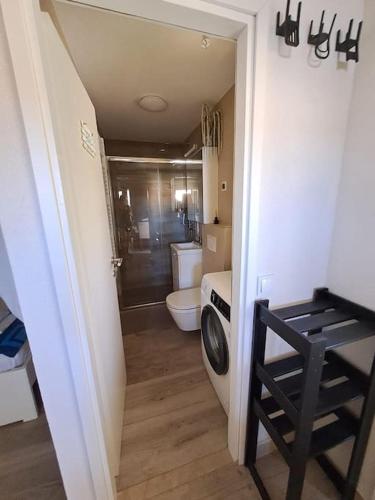 a small bathroom with a toilet and a sink at Apartman-Cottage Grgec in Jelsa