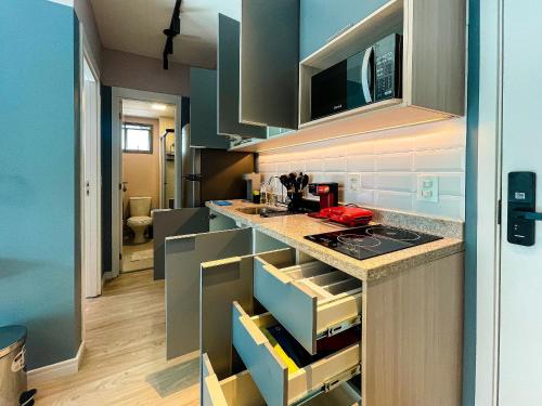 Dapur atau dapur kecil di ParkSide Jardim Paulista