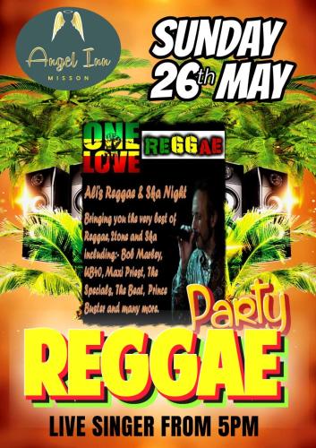 a flyer for a party at the beach at Angel Inn Misson in Misson