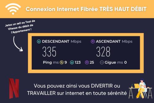 ein Screenshot eines Handybildschirms mit einer Textauflage in der Unterkunft Le Deep Blue - Home Homy in Niort