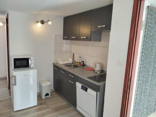 Kuchyň nebo kuchyňský kout v ubytování Apartments Nevija