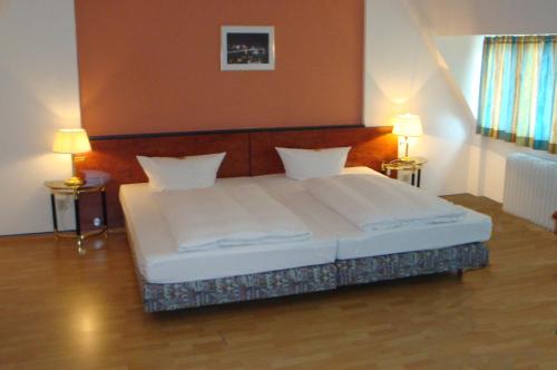 Cama o camas de una habitación en Hotel Burg-Stuben