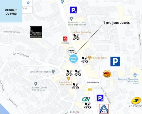 une carte du campus de i one ten joints dans l'établissement Studio cosy et fonctionnel en centre ville, clinique et tram à 5mn, sItuation idéale !, à Castelnau-le-Lez