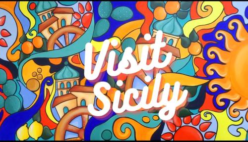 a colorful illustration of a sign that says hello safely at Il Tramonto Dorato in Carini