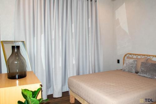 Ένα ή περισσότερα κρεβάτια σε δωμάτιο στο Hermoso y nuevo depto a pie de playa