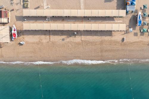 an overhead view of a beach and the ocean at Megasaray Resort Side in Side