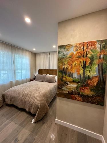 Ένα ή περισσότερα κρεβάτια σε δωμάτιο στο Luxury cabin vc home 2bd 2bath