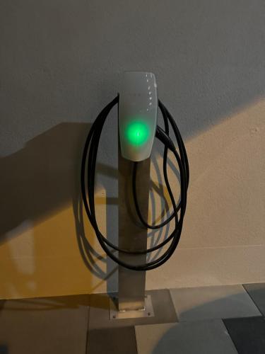 a green light sitting on top of a table at Beach Palace with small swimming pool, private beach, parking in Lido di Jesolo