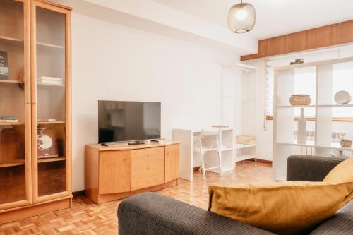 TV a/nebo společenská místnost v ubytování A da Miña Nai