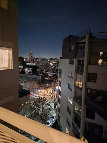 Pemandangan umum bagi Buenos Aires atau pemandangan bandar yang diambil dari apartmen