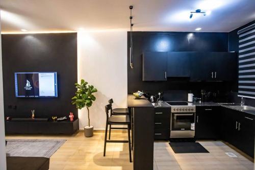 Kuchyň nebo kuchyňský kout v ubytování Andrena Smart Haven Lakeside Condo in Entebbe