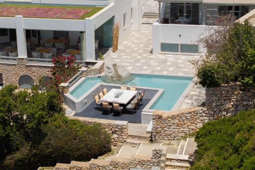 an overhead view of a swimming pool in a house at Paros Agnanti Resort & Spa in Parikia