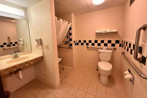 Bilik mandi di Shell Lake Lodge, a Travelodge by Wyndham