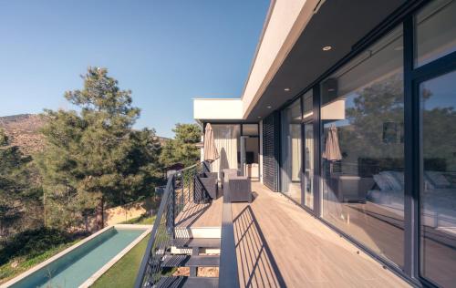 Balkón nebo terasa v ubytování Casa rural con piscina y vistas espectaculares