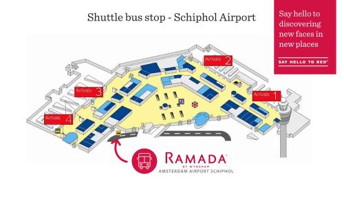 a map of the sarajevo subway bus stop sigiriya airport at Ramada by Wyndham Amsterdam Airport Schiphol in Badhoevedorp