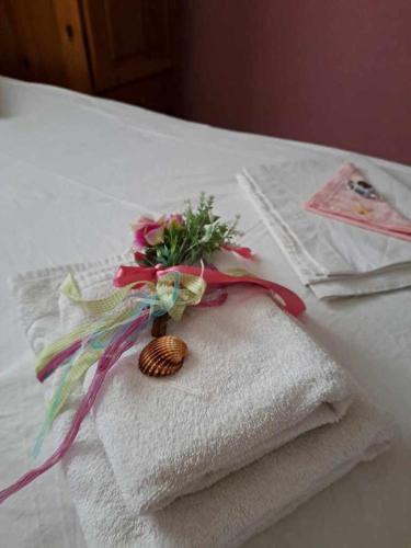Postel nebo postele na pokoji v ubytování Xenios Milina