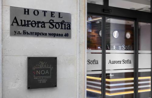 a hotel albuquerque soula sign on a building at Aurora Sofia in Sofia