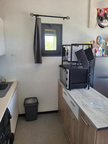 Una cocina o zona de cocina en Appartement avec vue sur les montagnes