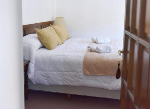 a bedroom with a bed with two pillows on it at Hotel Caupolican by Visionnaire in San Martín de los Andes