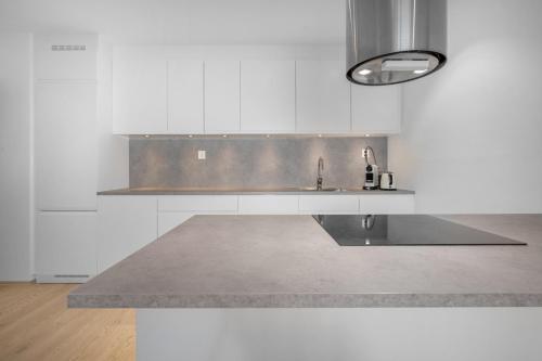 Dapur atau dapur kecil di Monkey business in Kings Park apartment