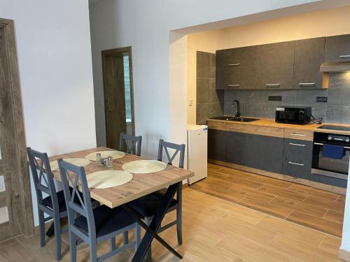 Kuchyň nebo kuchyňský kout v ubytování Apartmány Sport