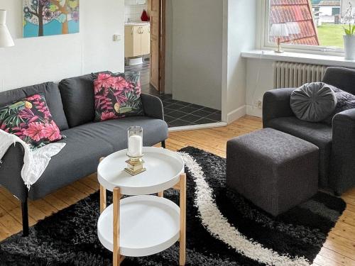 Ruang duduk di 4 star holiday home in SÖLVESBORG