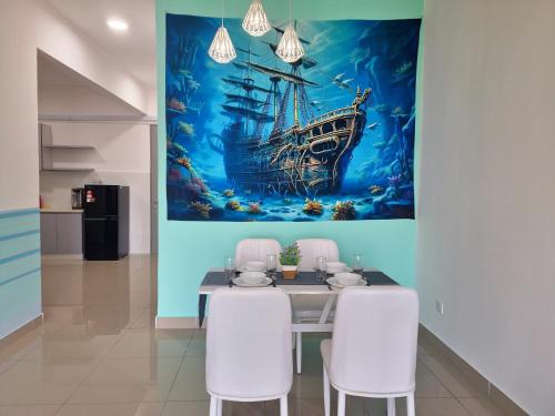 Χώρος καθιστικού στο Seremban 5-6 pax Luxury Suite - Ocean Theme