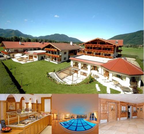 two pictures of a house and a mansion at Ortnerhof - Ihr Zuhause am Fuße der Alpen in Ruhpolding