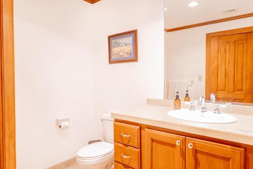 a bathroom with a sink and a toilet at Secluded Garden Paradise Condo @Los Sueños in Herradura