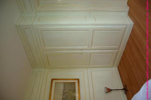 a room with a white ceiling with a butterfly on it at Michel in Trois-Ponts