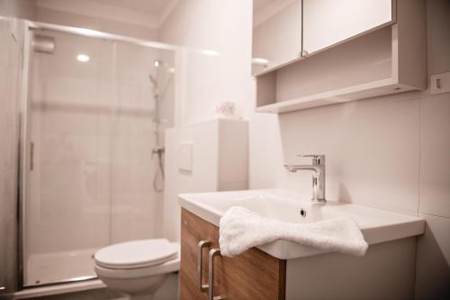 Koupelna v ubytování Apartment METULJ