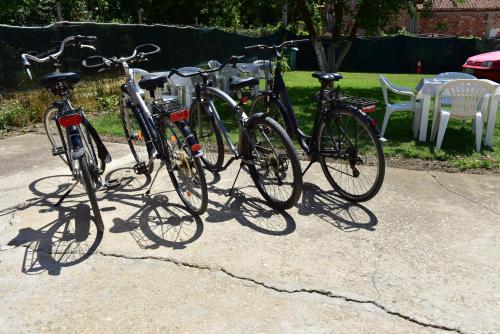 a group of bikes parked next to each other at Villa Rita in Ohrid