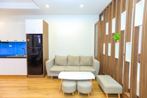 Kuchyň nebo kuchyňský kout v ubytování TMS Luxury Residence Quy Nhơn